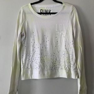 RARE VS Pink Green and White Embellished Crewneck